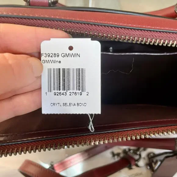 Coach x Selena Gomez Collection Bond Bow Bag Satchel Burgundy handbag purse - Picture 14 of 16